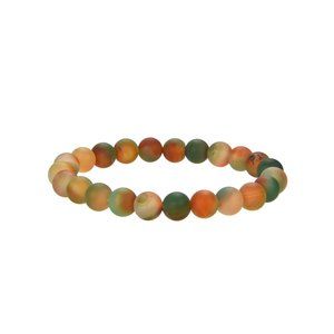 Shaded Banded Agate Gemstone Stretch Bracelet 8mm